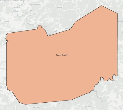 Taylor County WV school district boundaries map