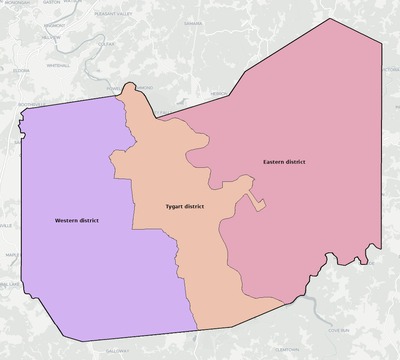 Taylor County WV townships and subdivisions map