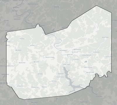 Taylor County WV county basemap context