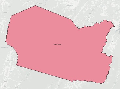 Tucker County WV school district boundaries map