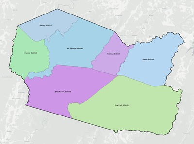 Tucker County WV townships and subdivisions map