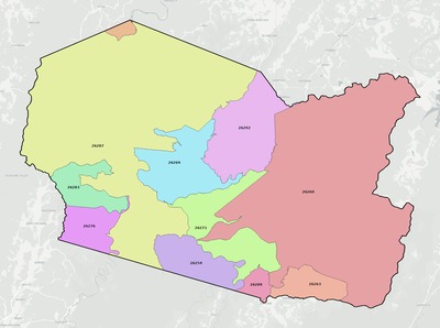 Tucker County WV ZIP code boundaries map