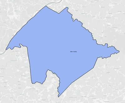 Tyler County WV school district boundaries map