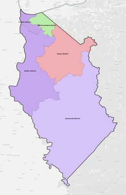 Wayne County WV townships and subdivisions map