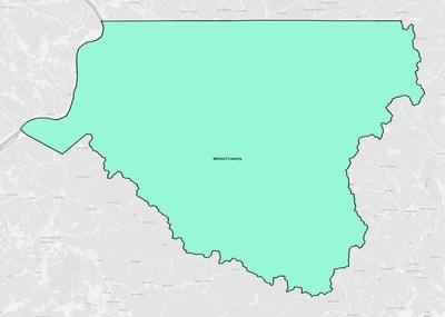 Wetzel County WV school district boundaries map