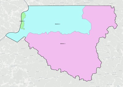 Wetzel County WV townships and subdivisions map