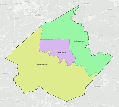 Wirt County WV townships and subdivisions map