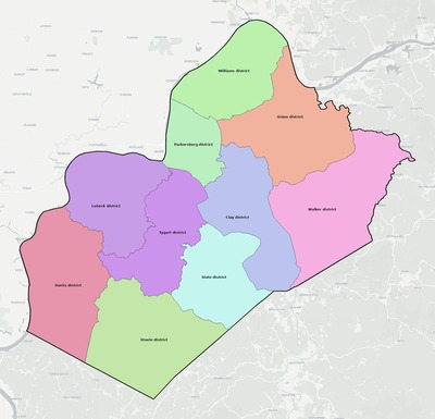Wood County WV county subdivision map preview