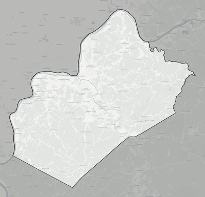 Wood County WV county basemap context