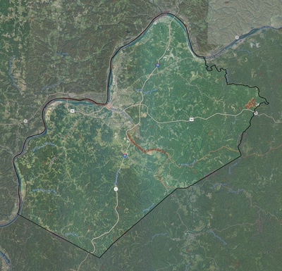 Wood County WV USGS imagery and topo map