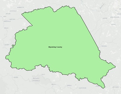 Wyoming County WV school district boundaries map