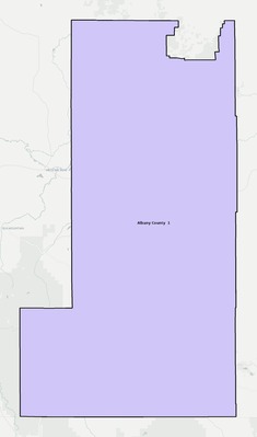 Albany County WY school district boundaries map