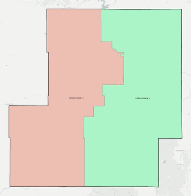 Carbon County WY school district boundaries map