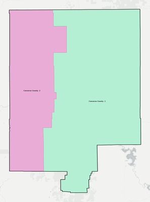Converse County WY school district boundaries map