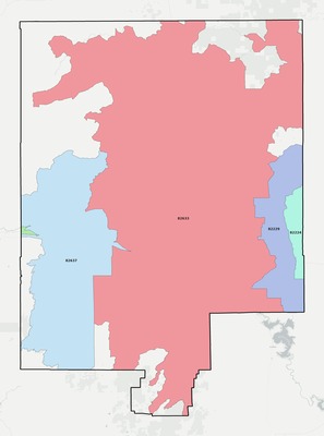 Converse County WY ZIP code boundaries map