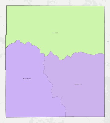 Crook County WY townships and subdivisions map