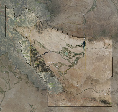 Fremont County WY USGS imagery and topo map