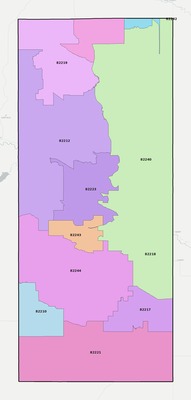 Goshen County WY ZIP code boundaries map