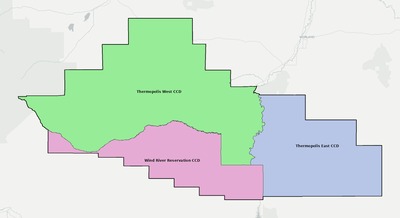 Hot Springs County WY townships and subdivisions map