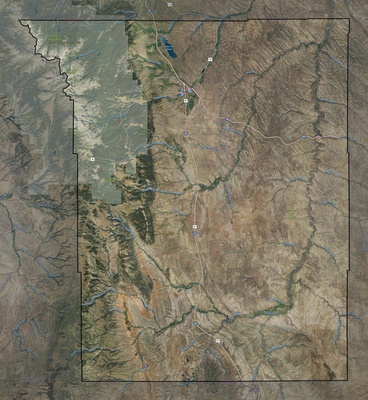 Johnson County WY USGS imagery and topo map
