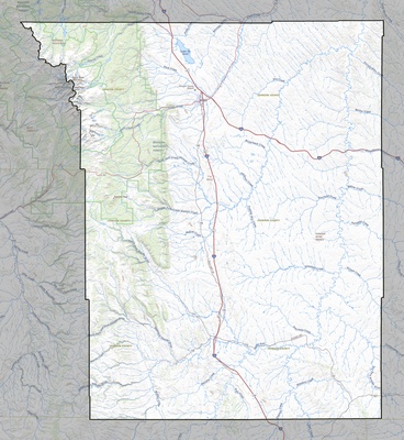 Johnson County WY USGS topo map
