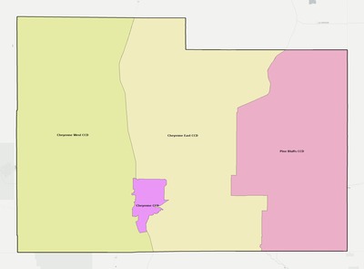 Laramie County WY townships and subdivisions map