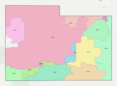 Laramie County WY ZIP code boundaries map