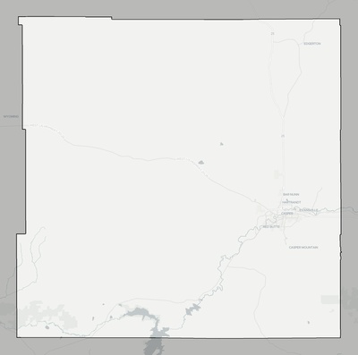 Natrona County WY county basemap context