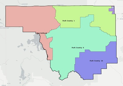 Park County WY school district boundaries map