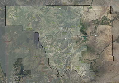 Park County WY USGS imagery and topo map
