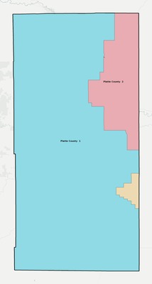 Platte County WY school district boundaries map