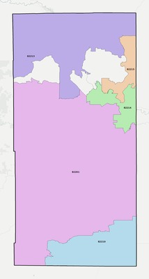 Platte County WY ZIP code boundaries map