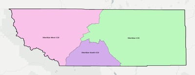 Sheridan County WY townships and subdivisions map