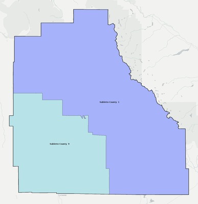 Sublette County WY school district boundaries map