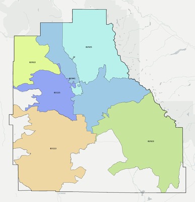 Sublette County WY ZIP code boundaries map