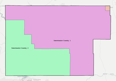 Sweetwater County WY school district boundaries map