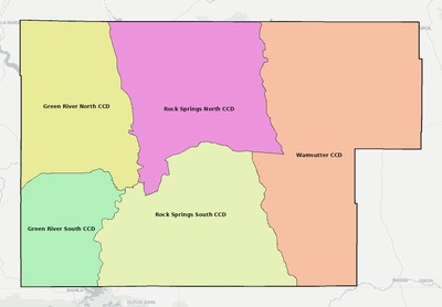 Sweetwater County WY county subdivision map preview