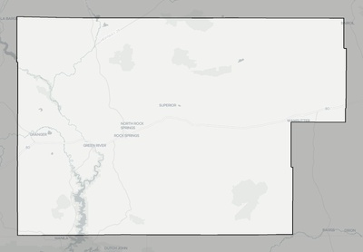 Sweetwater County WY county basemap context