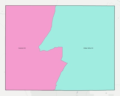 Uinta County WY townships and subdivisions map