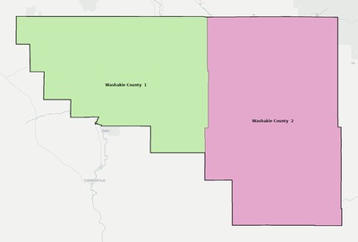 Washakie County WY school district boundaries map