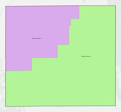 Weston County WY school district boundaries map