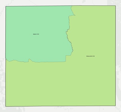 Weston County WY townships and subdivisions map